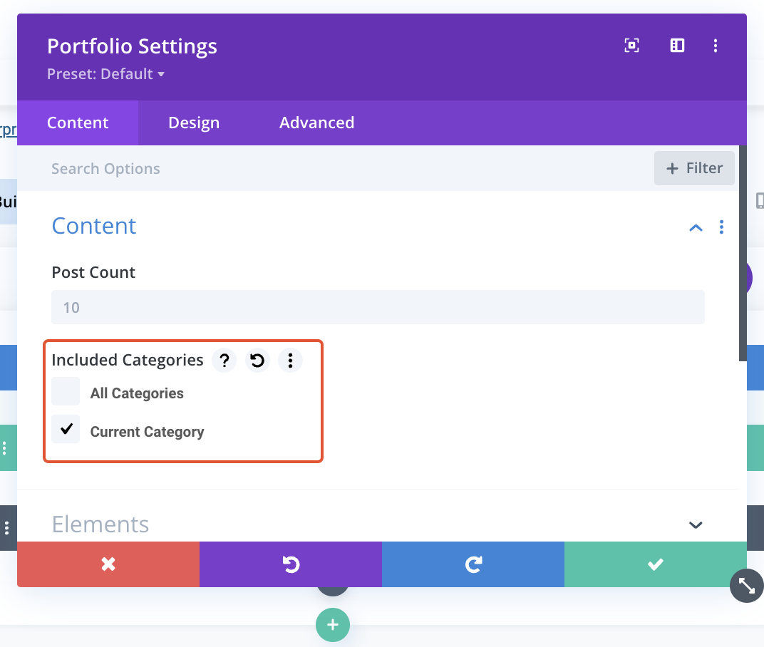 Portfolio categories